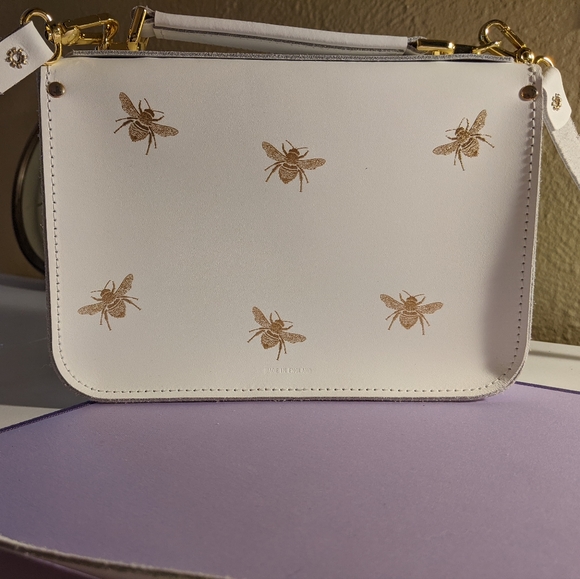 Bee mini satchel bag in white - Picture 3 of 5
